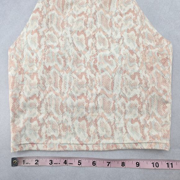 Old Navy Active Powersoft Cream Animal Crop Sports Bra Swim Top XS Extra Small - Picture 5 of 7